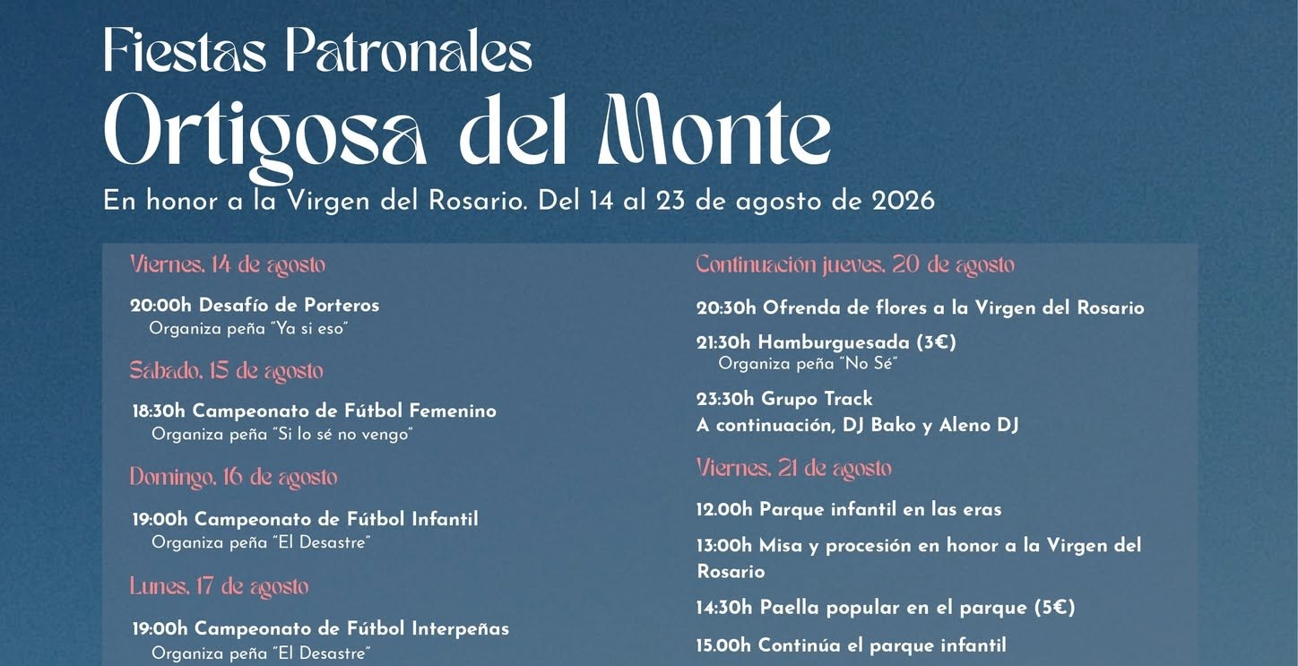 Fiestas en Ortigosa del Monte 2026