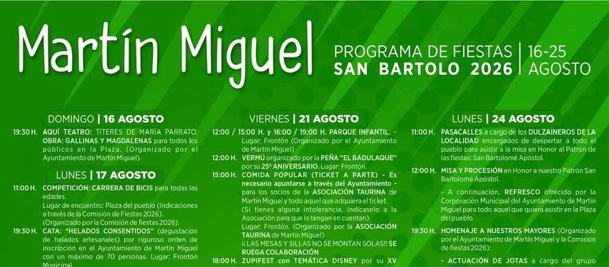Fiestas en honor a San Bartolo - Martín Miguel