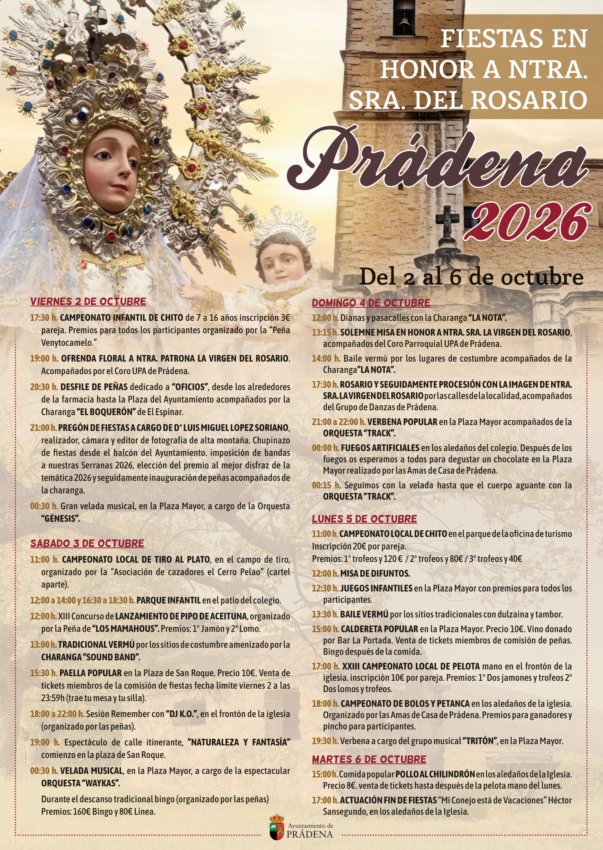 Fiestas Patronales en Honor a Ntra Sra del Rosario -  Prádena