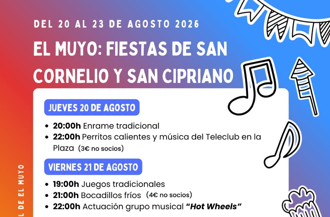 Fiestas patronales en honor a San Cornelio y San Cipriano - El Muyo